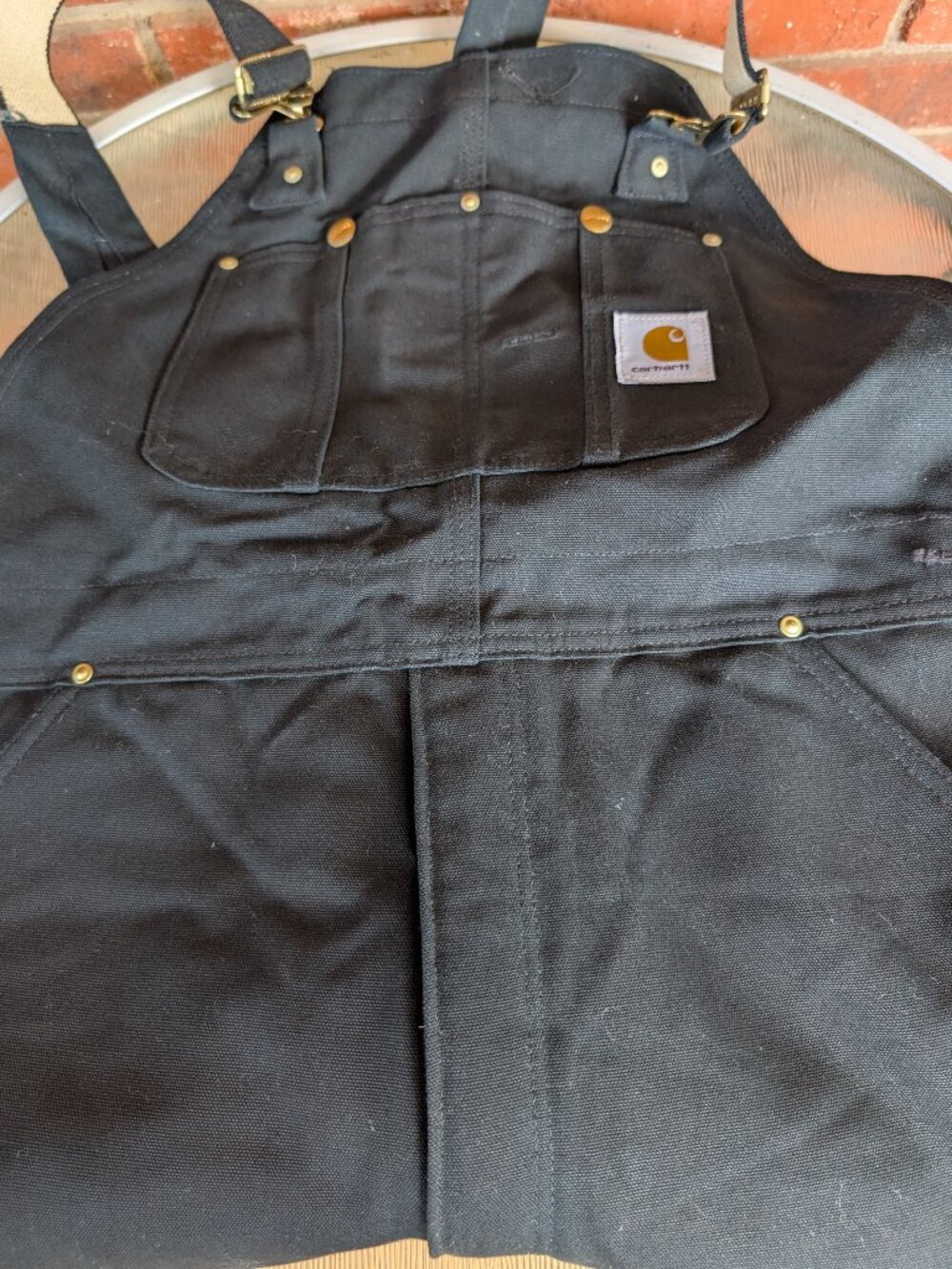 Mens Carhartt Insulated Black Canvas Overalls Coveralls 38x30